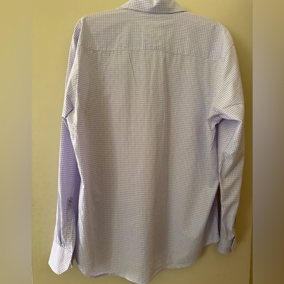 BUGATCHI Shaped Fit Mens Long Sleeve Button Down Dress Shirt. Lilac/White Size L - Picture 2 of 9